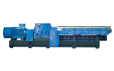 Cartridge heating and double cooling twin screw extruder